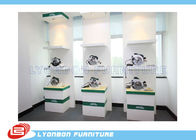 Il MDF di legno verde bianco degli scaffali di esposizione di logo su ordinazione per gli strumenti/prodotti del negozio presenta